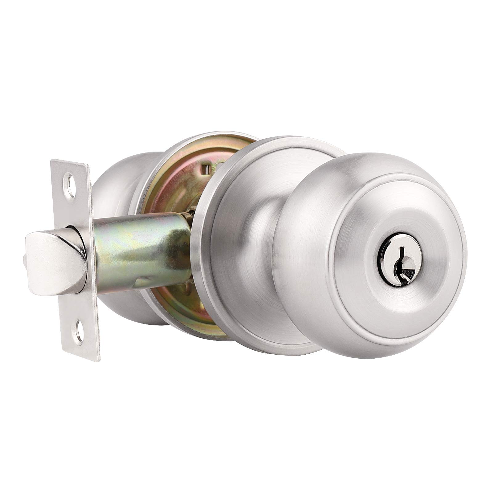 Polished Brass Door Knobs - Keyed Entry Locks -9