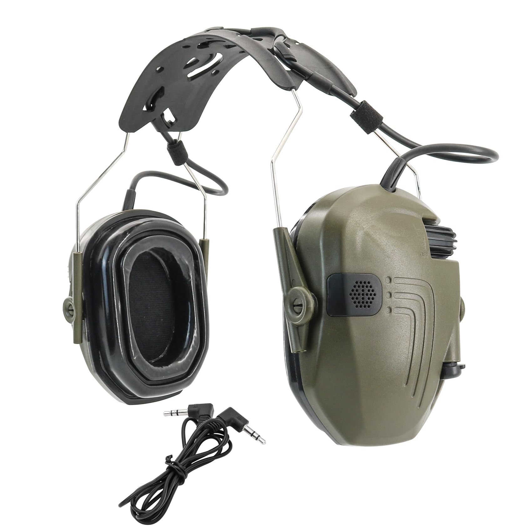 Diadema desmontable con auriculares de protección auditiva, captación electrónica de sonido, reducción de ruido, almohadillas de silicona para los oídos