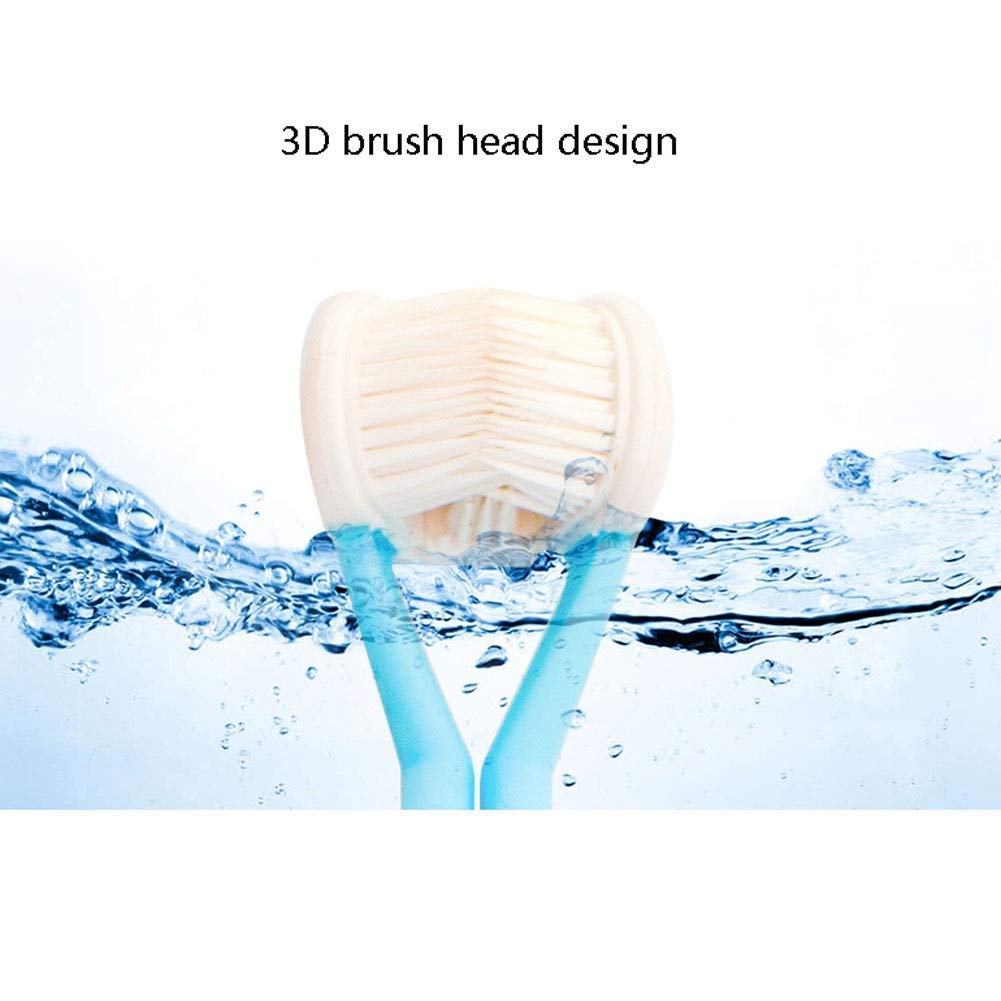 ZUMAHA Spazzolino da Denti dal Design Unico a 3 Lati, setole ad Angolo Grande per Pulire Ogni Dente spazzolino Manuale, Confezione da 6 spazzolini da Viaggio
