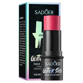 SADOER, Creamy, Highlight Stick, Buildable Radiance, Lugosa Rose, Quartz Rose, Mocha, Espresso, 6g #03 Quartz Rose