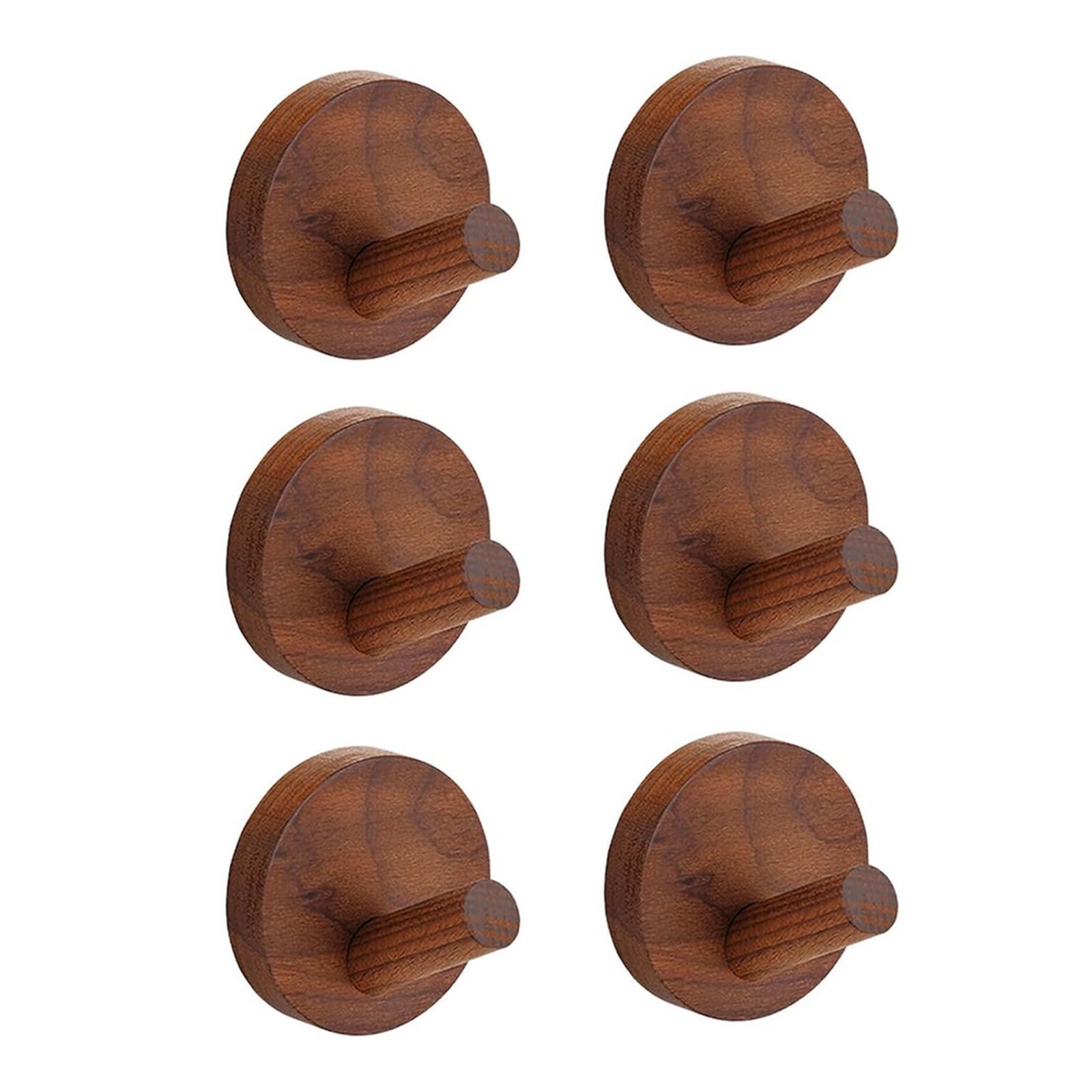 Gancho de madera nogal haya, abrigo montado en la pared, ropa entrada, sombrero, falda, punzón cónico, decoración for el hogar, Hotel, baño, percha for bata Para Abrigos(Wakbut-6PCS)