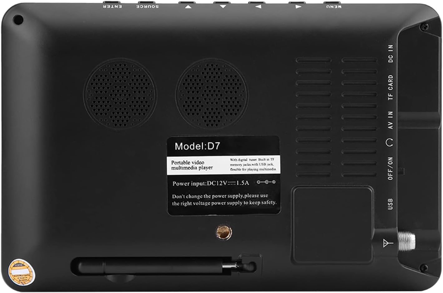 Yctze High Sensitivity 1080P Car Digital Television - Portable Mini Stereo TV with FM Radio, Perfect for Cars and Outdoor Entertainment (7 inch ATSC)