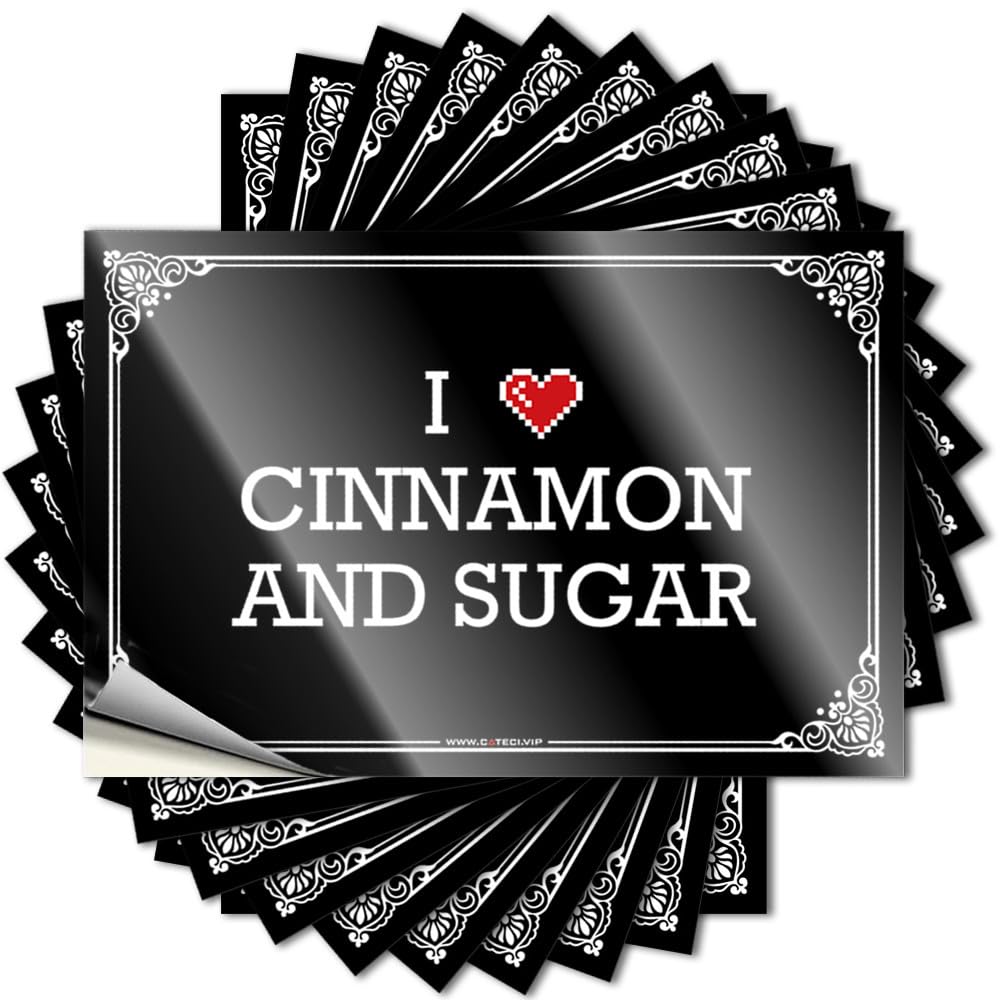 Decals Fall Door Decor Easy Apply | I Love Cinnamon and Sugar Cute Window Peel and Stick(8X12CM)
