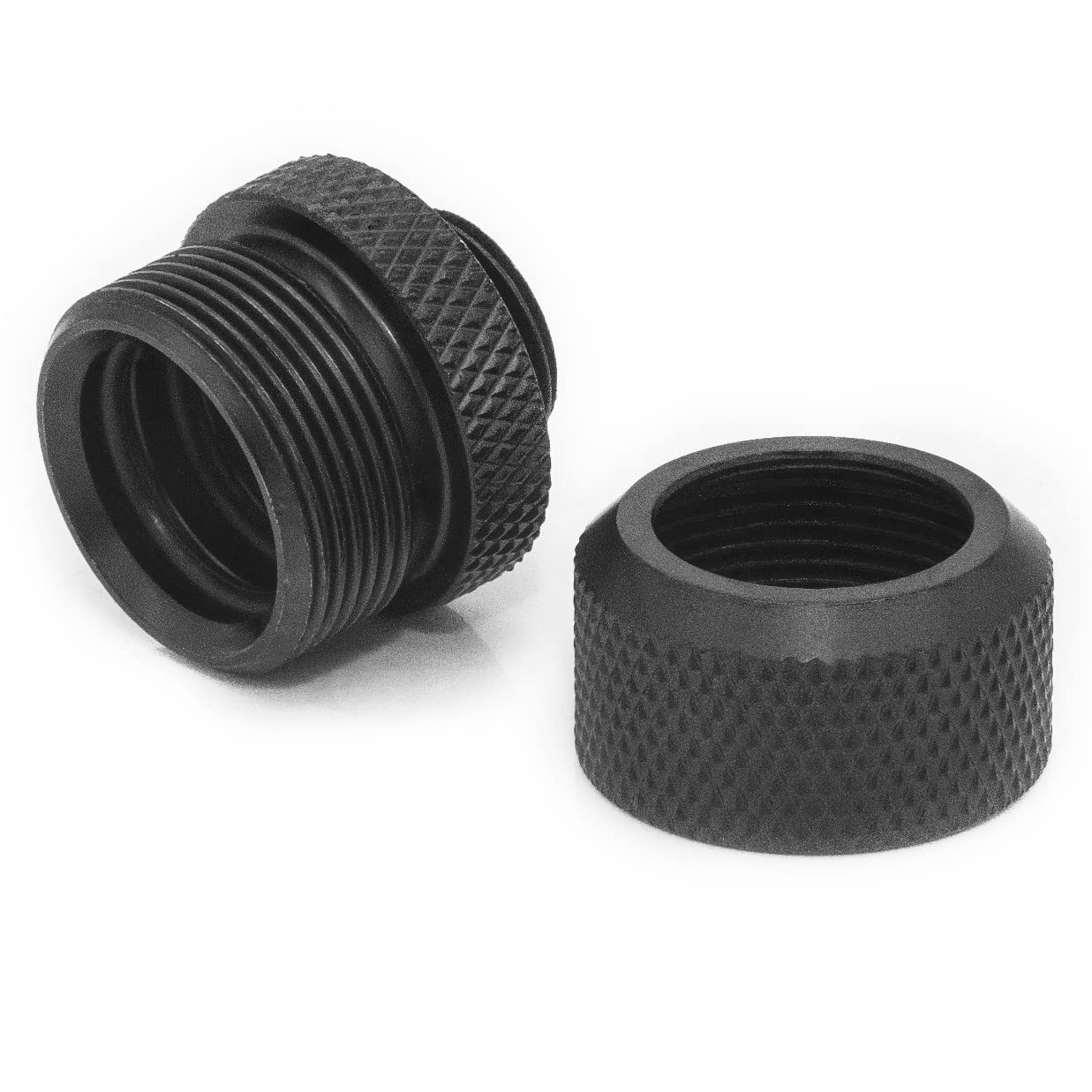 Dracaena.io 6 Pack G1/4" Thread to 14mm Outer Diameter, Hard Tubing Compression Fitting with high Body Design for Computer Water Cooling System, Black