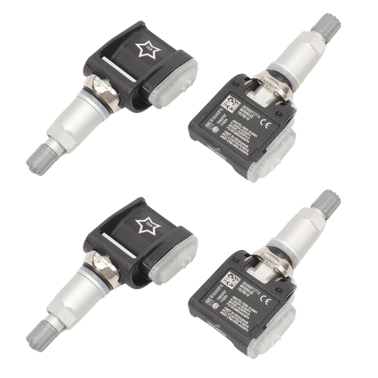 Sensore di pressione dei pneumatici 4 pezzi Sistema di monitoraggio della pressione dei pneumatici Sensore TPMS RDKS 433 MHz per Serie 5 6 7 8 G30 G31 F90 M8 F91 F92 F93 X3 X4 X5 36106872774