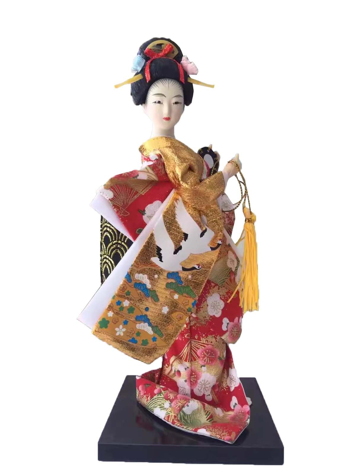 KoliynHome Decoration Geisha Kimono Doll, Japanese Geisha Humanoid Statue,A