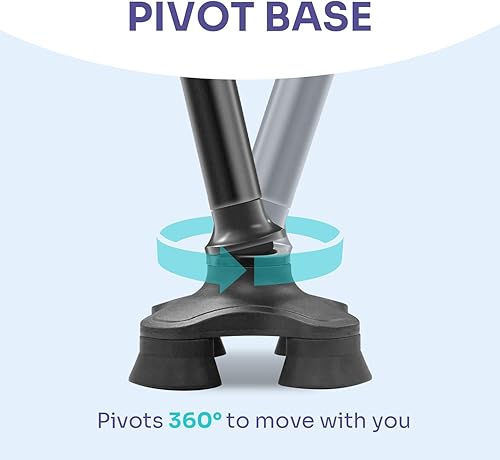 Miniatura 6 de Conkote Bastón de caminar para hombres y mujeres, plegable, ajustable, plegable, bastón de pie, punta de pivote, resistente  Bastones plegables para