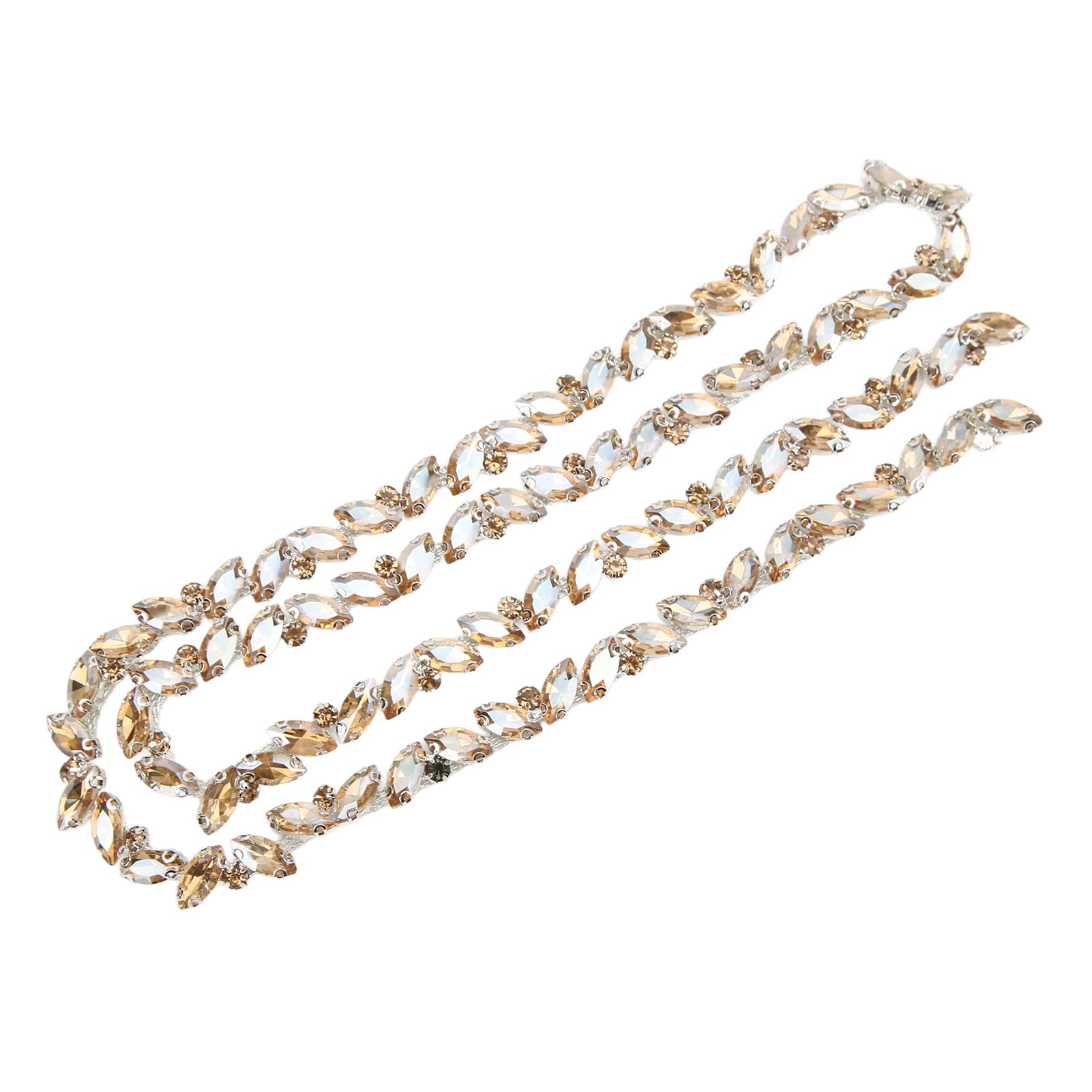 1 Metro Catena di Strass di Cristallo con Strass di Cristallo per Scarpe Fai da Te, Cintura, Borsa, Cappello, Fascia per Capelli (Spumante Oro) - Matrimonio