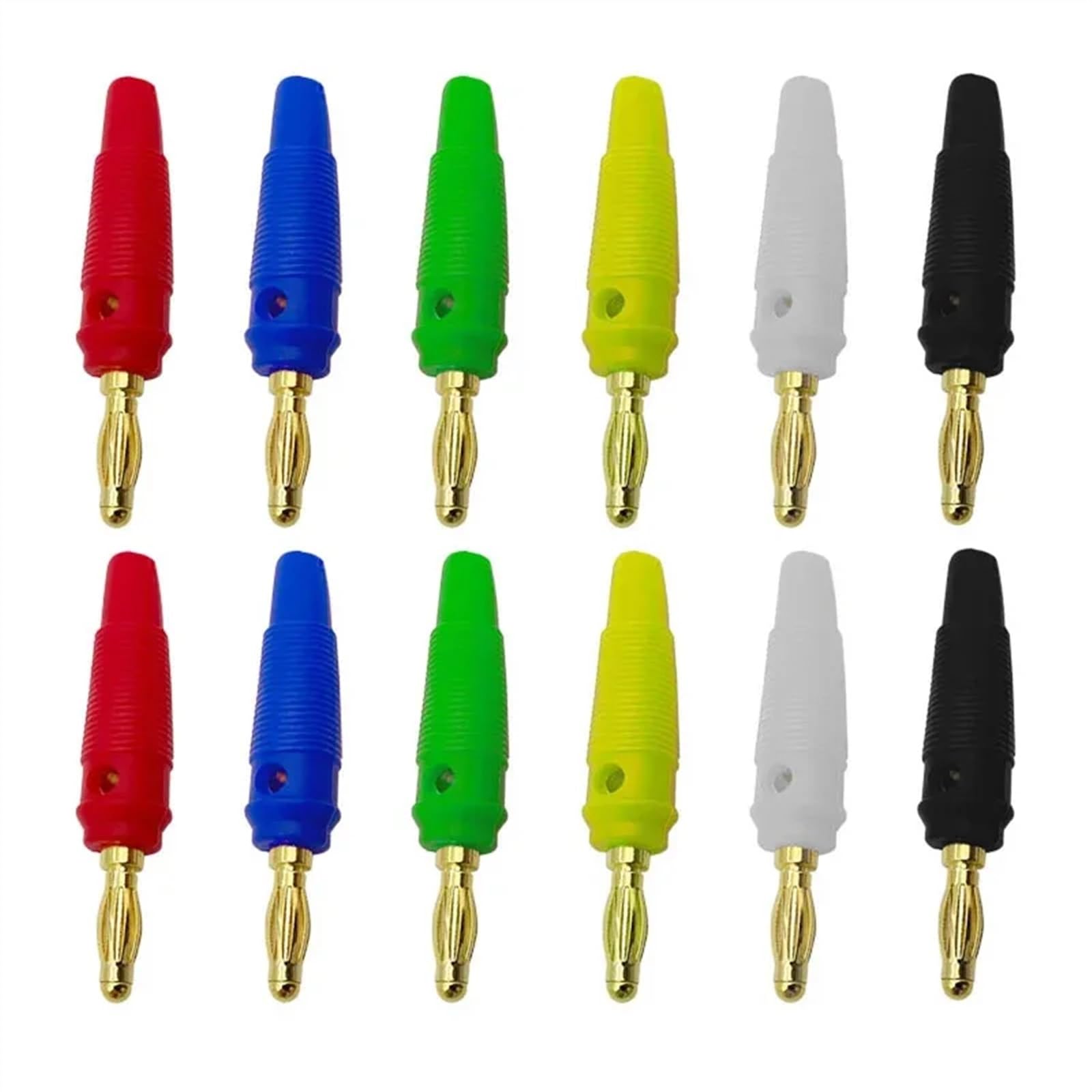 Lot de 20 connecteurs bananes de 4 mm, cuivre pur, plaqué or, câble de haut-parleur musical pour vidéo, connecteurs fiche banane (jaune)