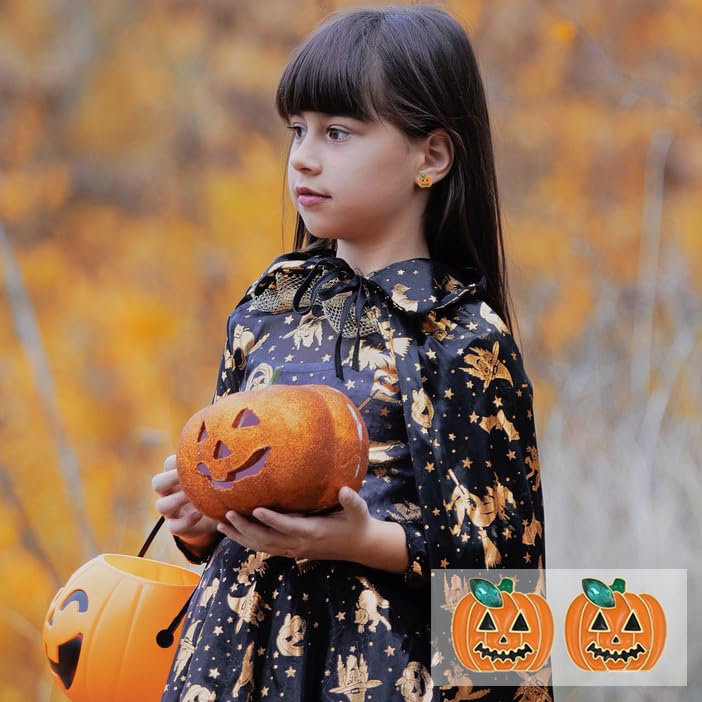 20 Pairs Halloween Earrings Set for Girls Hypoallergenic Cute Bat Ghost Witch Hat Candy Pumpkin Cat Halloween Stud Earrings for Kids Spooky Halloween Earrings Bulk Halloween Jewelry for Women Teens2