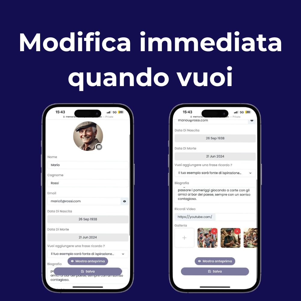 QR per lapidi con Ricordino Digitale - QR per lapidi furerarie - Ricordino Digitale per funerali con supporto QR code