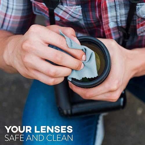 Miniatura 23 de Care Touch Paño de limpieza para gafas, paquete de 12 paños de limpieza de microfibra para lentes, lentes, teléfonos y pantallas, grande, sin Azul