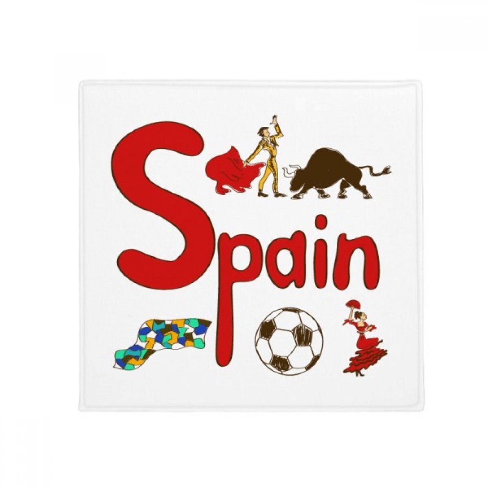 Tapis de sol Espagne national anti-dérapant 60x60cm pour salon et salle de bain