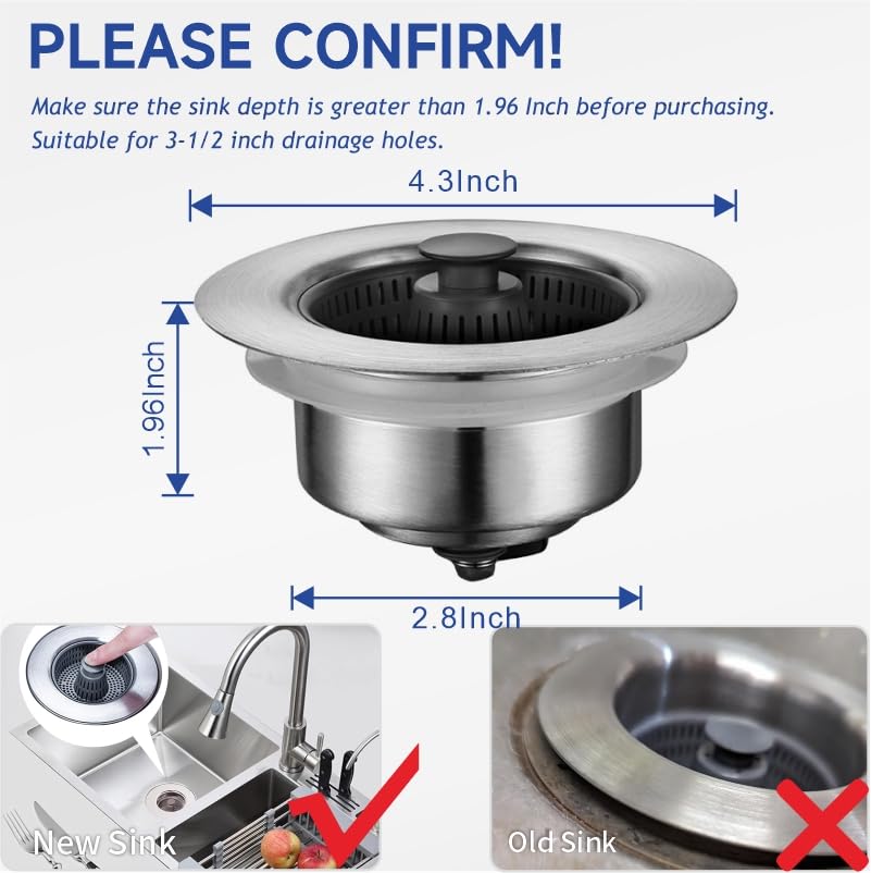 YMSdrain 3 en 1 Accesorios para Fregadero de Cocina de Acero miniatura 3