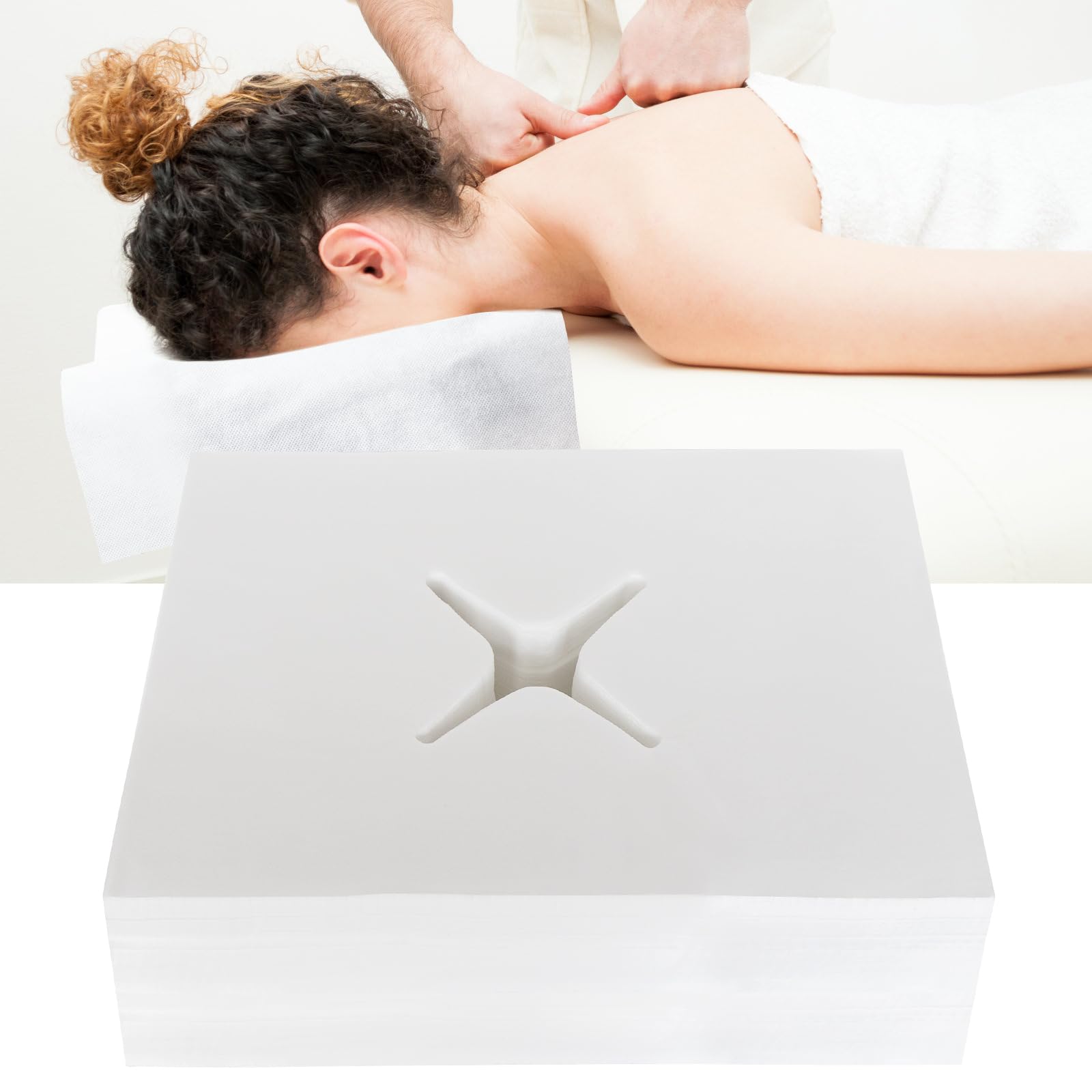 500 Stück Nasenschlitztücher Massageliege, Gesichtsauflagen Massageliege, 30 * 40 cm Passend für alle Massageliegen,Behandlungsliegen Massagebänke