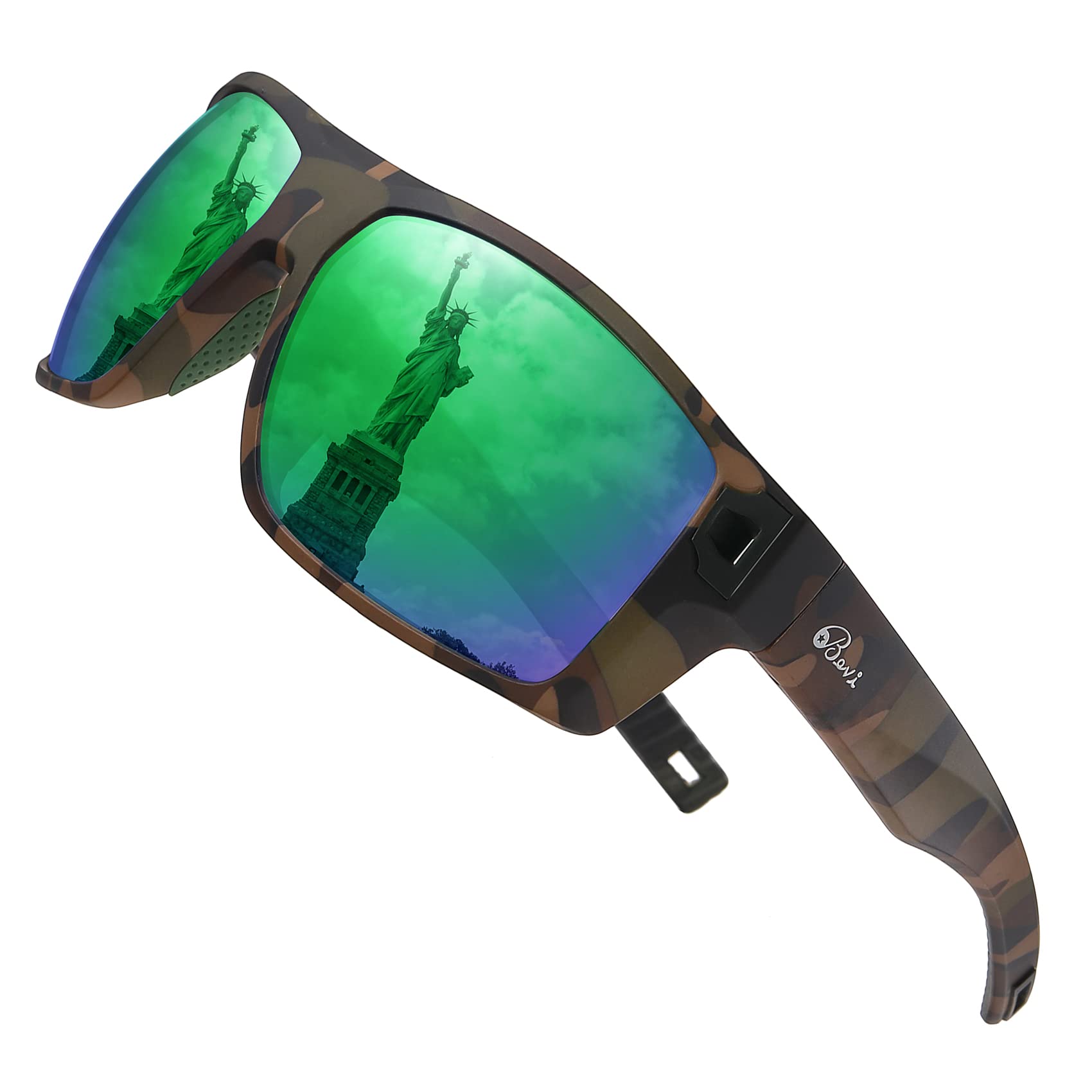 Bevi Square Polarized Sunglasses UV 400 Protection with TR90 Lightweight Frame Glasses for Women Men
