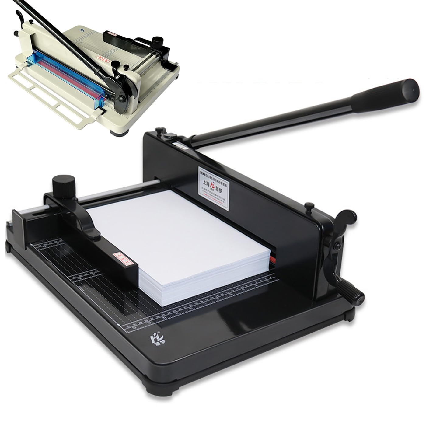 Taglierina a ghigliottina per impieghi gravosi da 30,5 cm, manuale, A4/A3, con blocco lama e morsetto automatico, ideale per pelle, PVC, film plastico, cartone