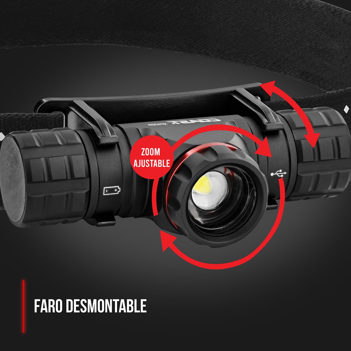 Coast XPH34R 2075 Lumen Wiederaufladbare Dual Power LED Stirnlampe mit Magnetfuß