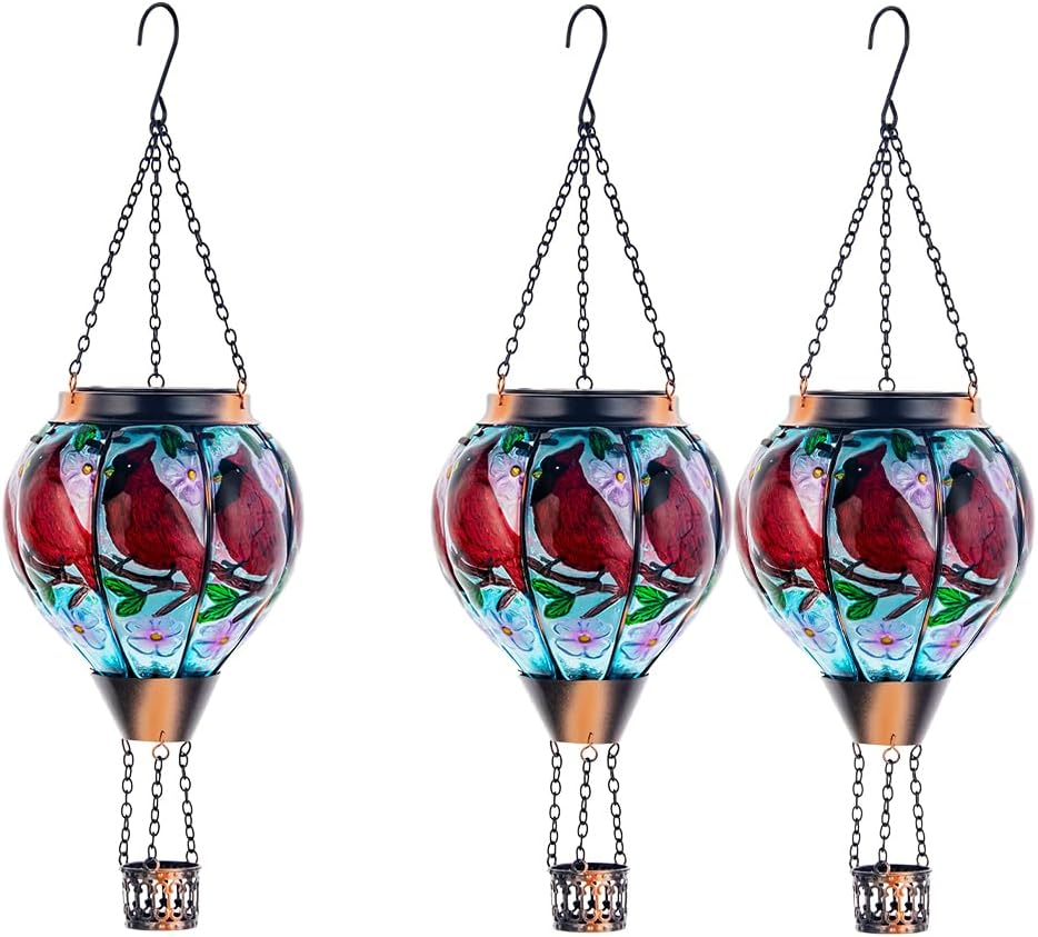 DREAMSOUL Cardinal Hot Air Balloon Solar Lantern + 2PCS Cardinal Hot Air Balloon Solar Lantern