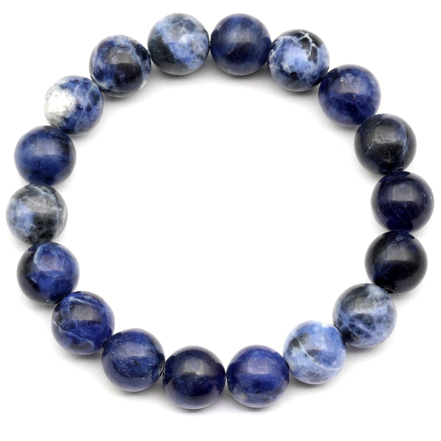 Dehnbares Armband aus natürlichem Sodalith-Perlen, echter blauer Kristall, Schütze, Edelstein elastisch, 8 mm Perlen, Modeschmuck