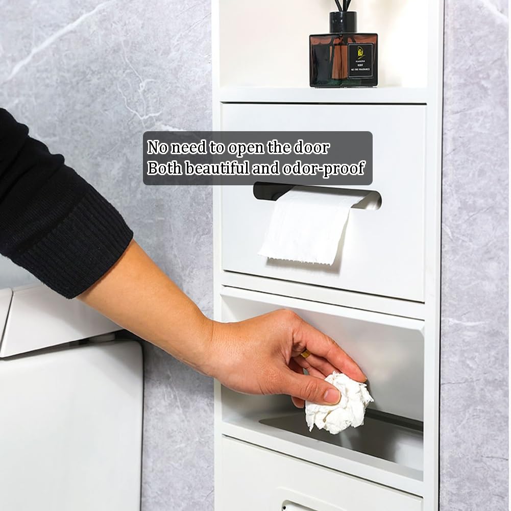 Porte-papier toilette en acier inoxydable avec couvercle rabattable – Salle de bain moderne pour un accès facile et une propreté facile