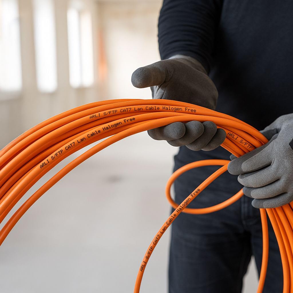ARLI CAT 7 Verlegekabel 300m Netzwerkkabel CAT.7 LAN Halogenfrei Installationskabel SFTP S/FTP CAT7 PIMF Kabel Netzwerk Verkabelung Datenkabel AWG23/1 geschirmt Gigabit Kupfer Ethernet