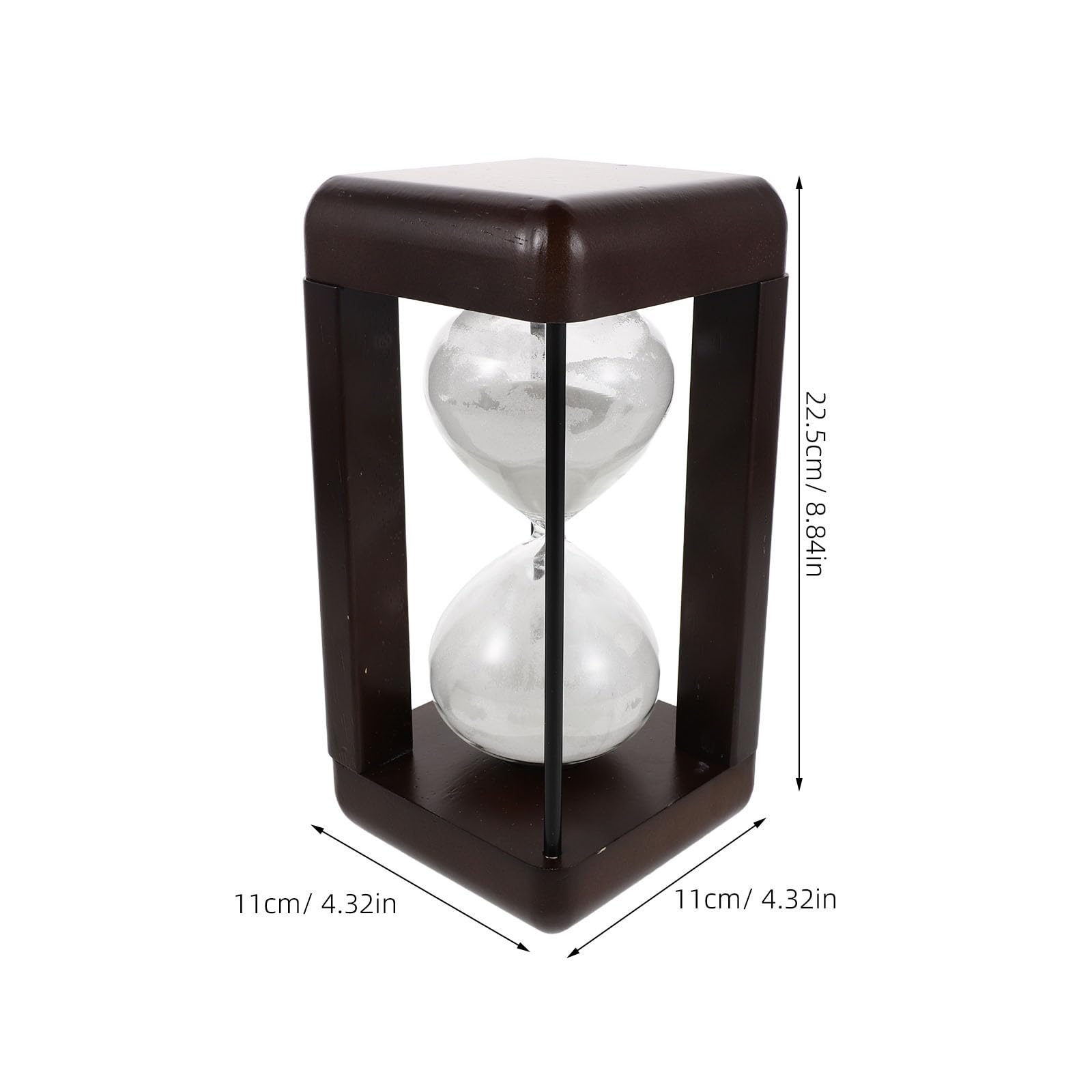 Zerodeko Tisch Sanduhr Ornament aus Glas und Holz 60 Minuten Sanduhr Weiß Vintage Deko für Büro und Outdoor Events