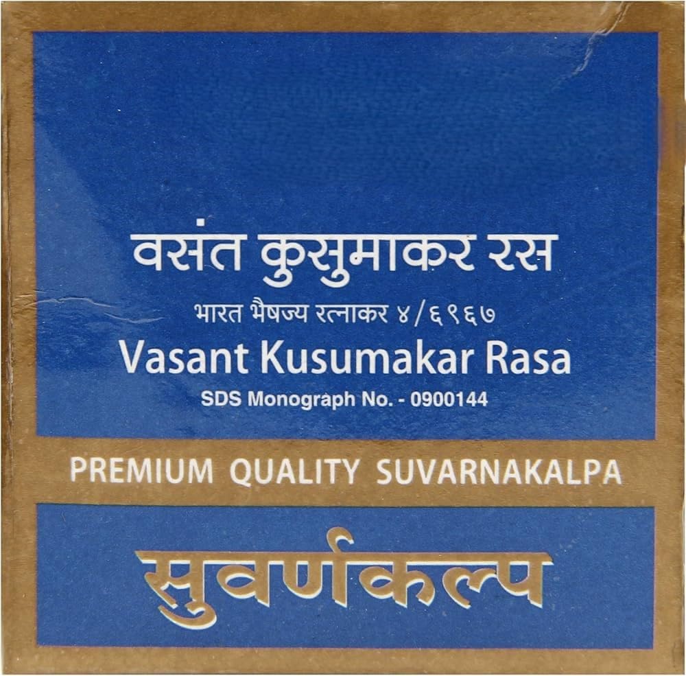 Dhoot papeshwar Vasant Kusumakar Ras (Suvarnakalpa With Gold) 60 Tablets Premimum Quality Swarnakalpa