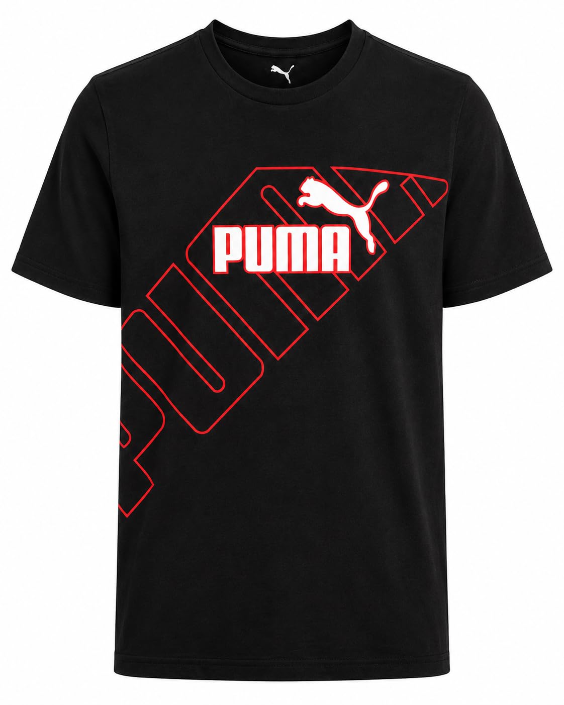 PUMA Jungen-T-Shirt, athletisch, Rundhalsausschnitt, kurzärmelig, Größen S-XL | Weiches, atmungsaktives Baumwoll-Mischgewebe, bequeme, lässige Passform, ideal für Schule, Spiel und Alltag