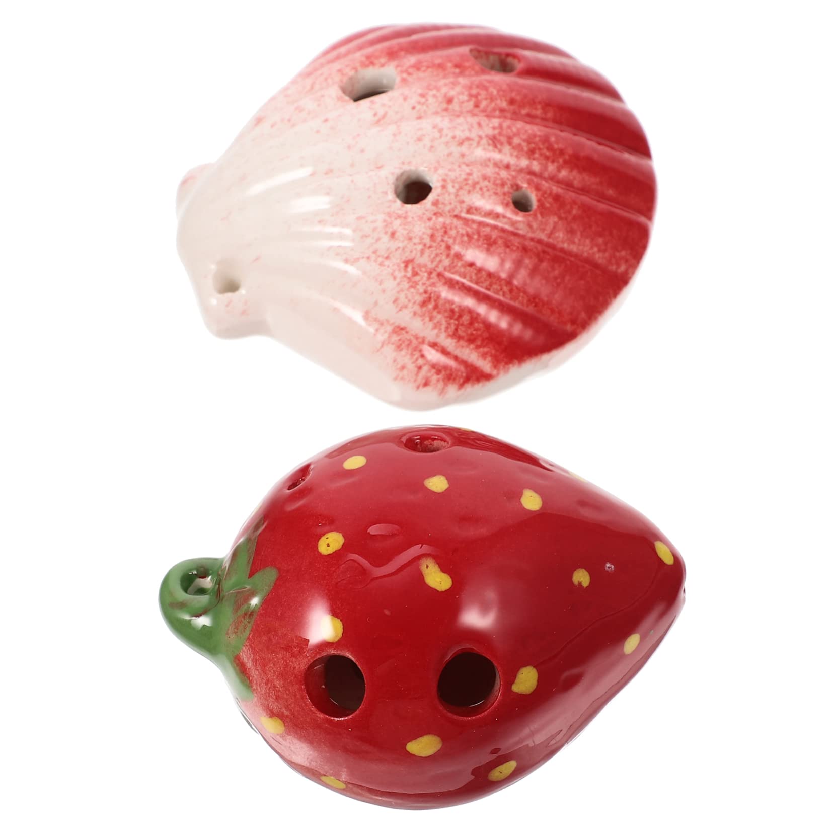 SUPVOX 6-hole Shell Strawberry Ocarina Beginner Ceramic Instrument Portable for Boys and Girls Adults