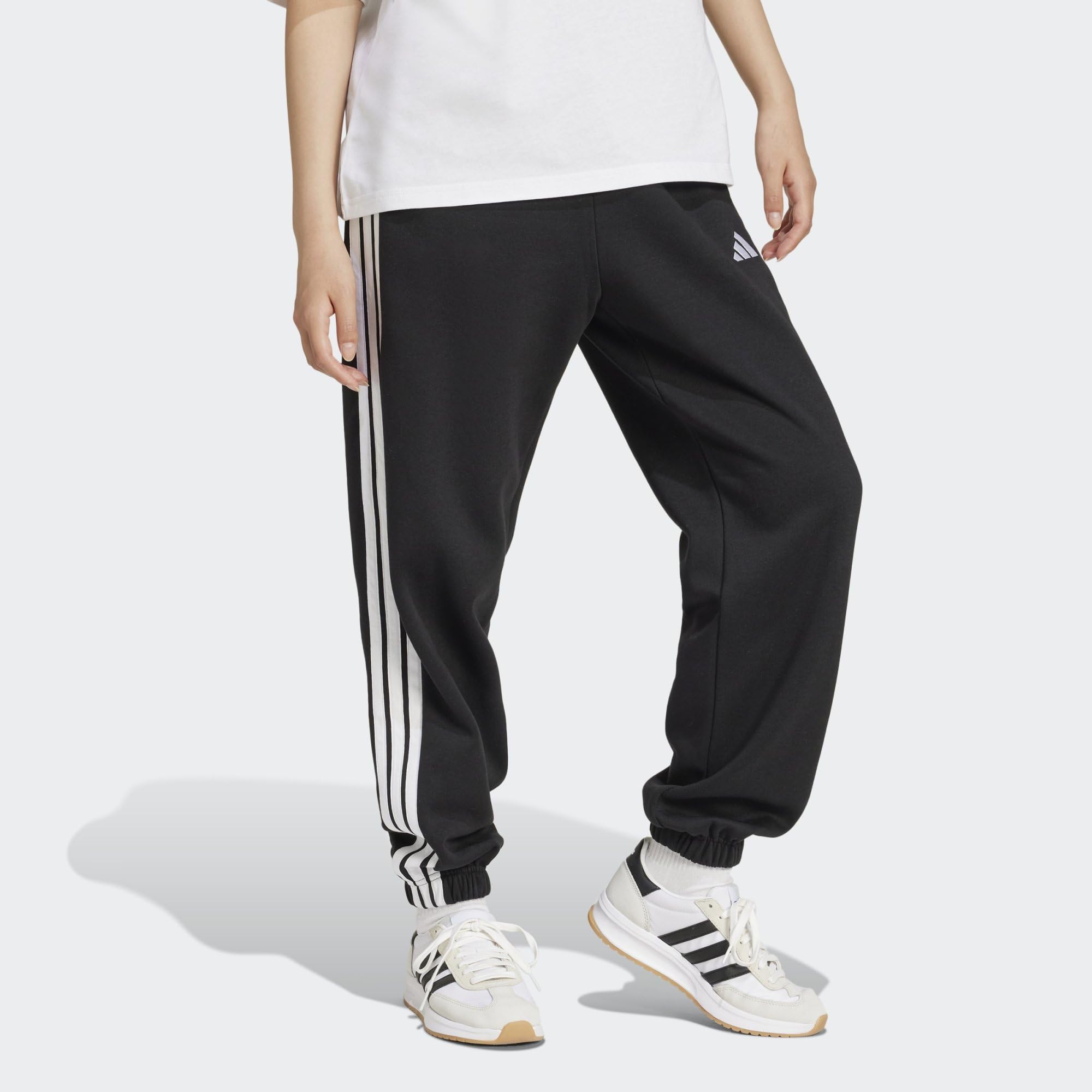 Adidas - Essentials 3-Stripes Fleece Loose, Pantaloni Donna