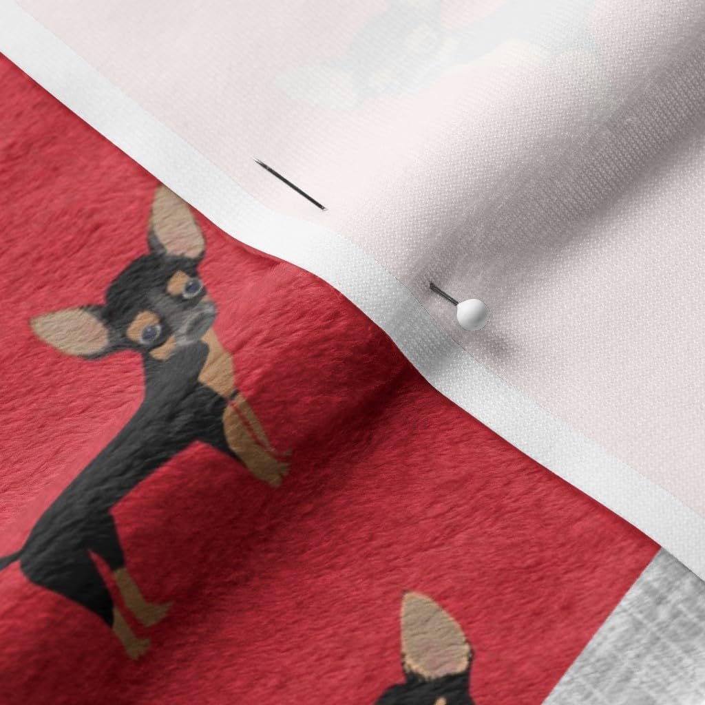 Spoonflower Fabric - Chihuahua Black Tan Pet Quilt Cheater Dogs Chihuahuas Panel Portrait Printed on Minky Fabric by The Yard - Sewing Baby Blankets Quilt Backing Plush