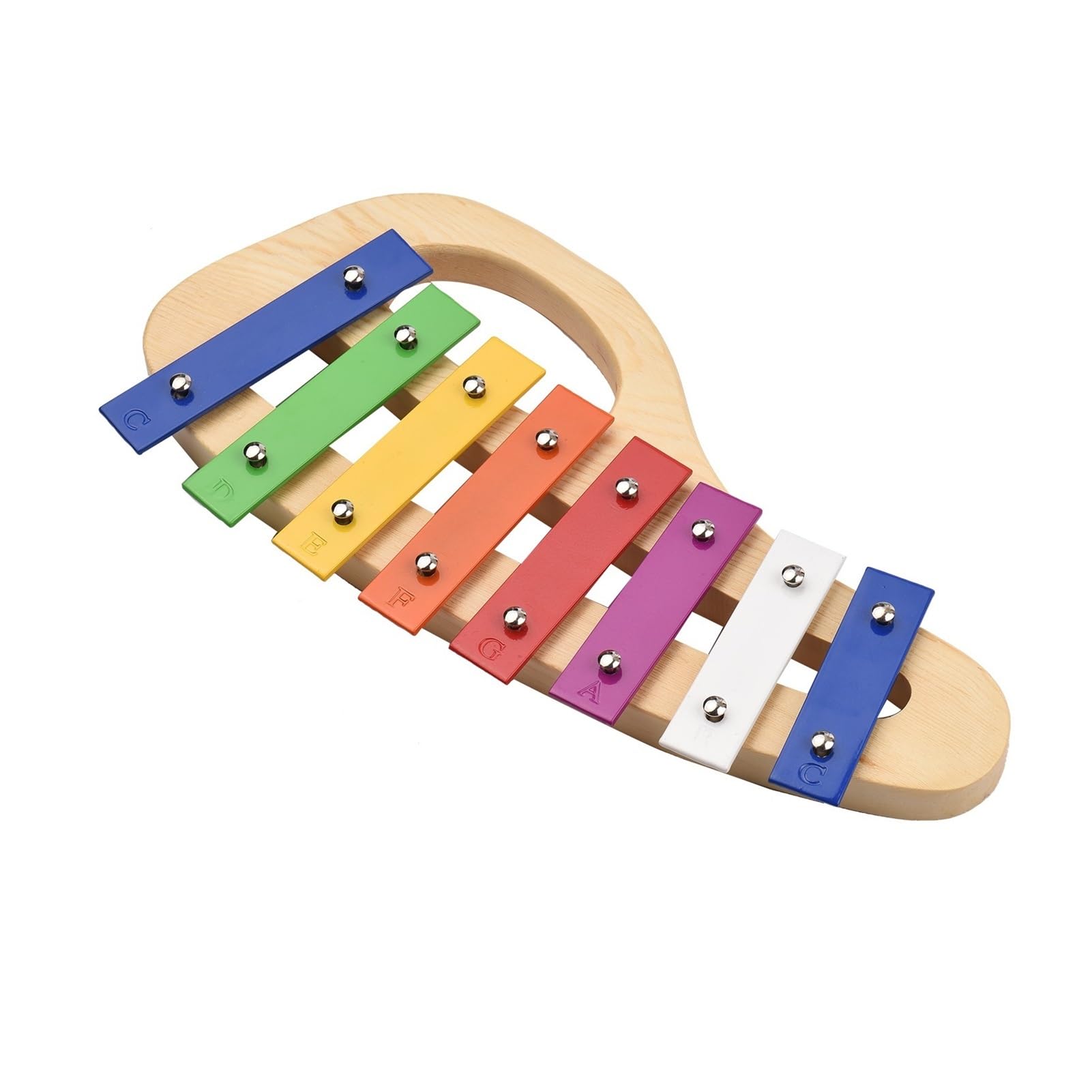 xilofono Xilofono in Legno di Pino Glockenspiel A 8 Note Strumento Musicale A Percussione con Piastra in Alluminio Colorato da 3 Mm