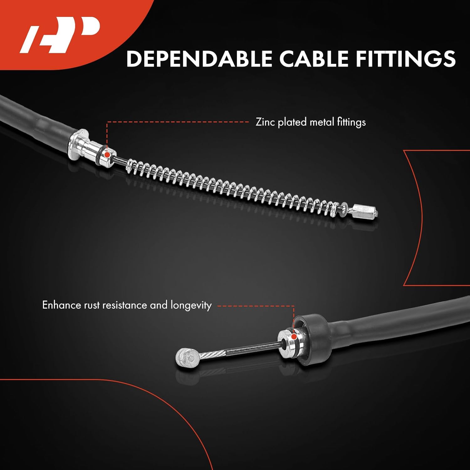 A-Premium Rear Driver and Passenger Side Parking Brake Cable Assembly Compatible with Hyundai Models: Elantra 2001 2002 2003 2004 2005, 2-PC Set
