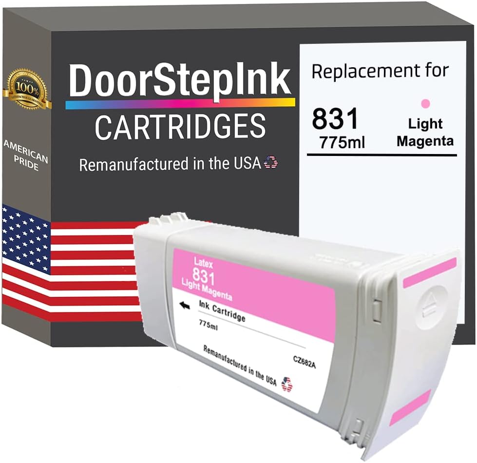 DoorStepInk 831 Light Magenta Remanufactured Ink Cartridge Replacement for HP 831 (CZ687A) — Compatible with Latex 310 54in/330 64in/360 64in/370 64in/570 64in — Standard Yield 1-Pack