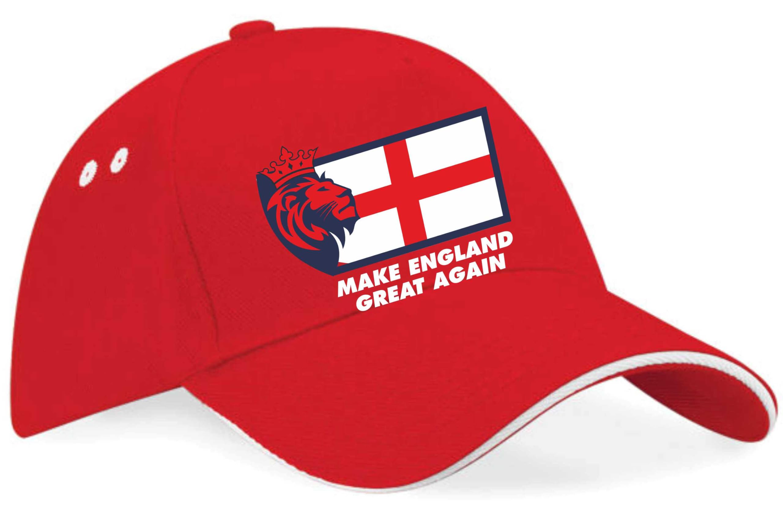 Print4U Baseball Cap Make England Great St George Cross Lion Head Patriot Red