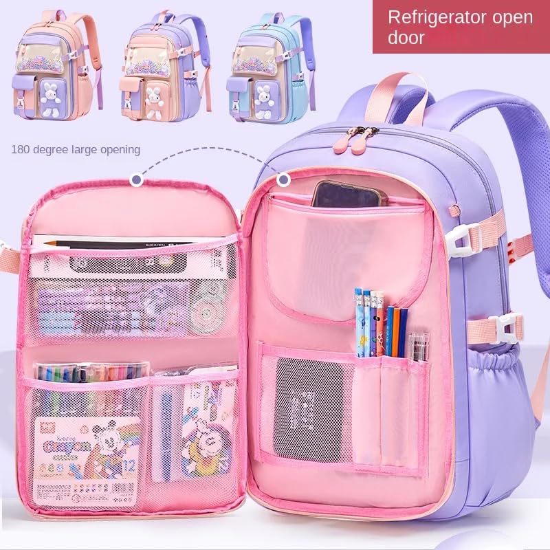 Image of Cots and Cuddles Cute Kawaii Bunny Soft Toy Large Capacity Backpack Bag for Primary School Girl Kids