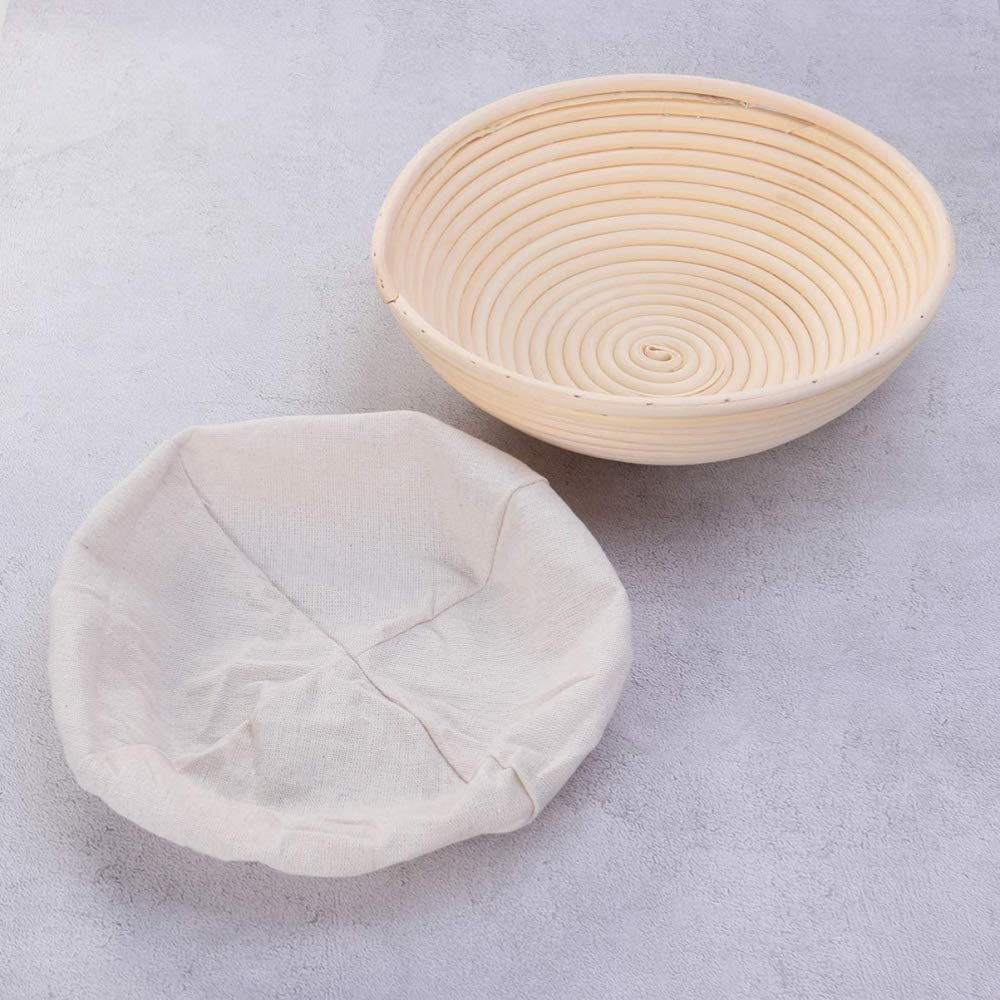 1 Cestas Redondas a Prueba De Pan Para Pan De Masa Madre, Juego De Cestas a Prueba De Masa Madre Con Forro De Tela Para Hacer Pan Para La Cocina (25 X 25 X 8,5 Cm)