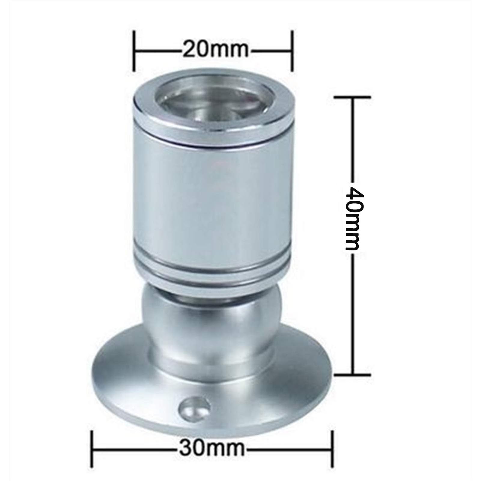6PCS Mini Foco Pequeño De 1W - Focos LED Para Mostrador, Lámpara Inferior Para Gabinete De Joyería Redonda De Montaje En Superficie, Foco De Escaparate(White,Silver-1w(220v))