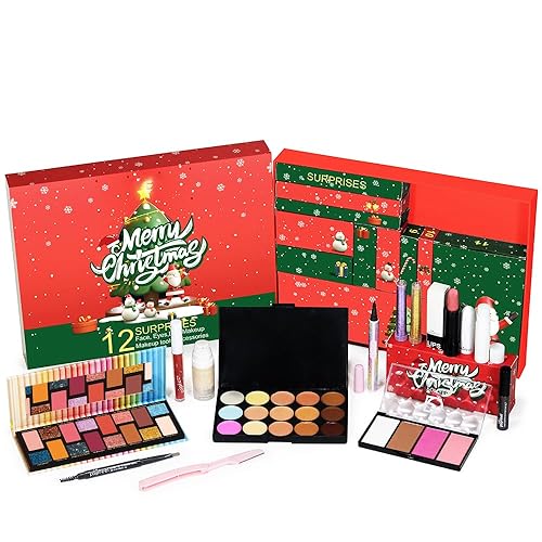 Miniatura 2 de Calendario de Adviento de maquillaje 2025, 12 días de maquillaje y sorpresas cosméticas, calendario de Navidad, regalo de cuenta regresiva para