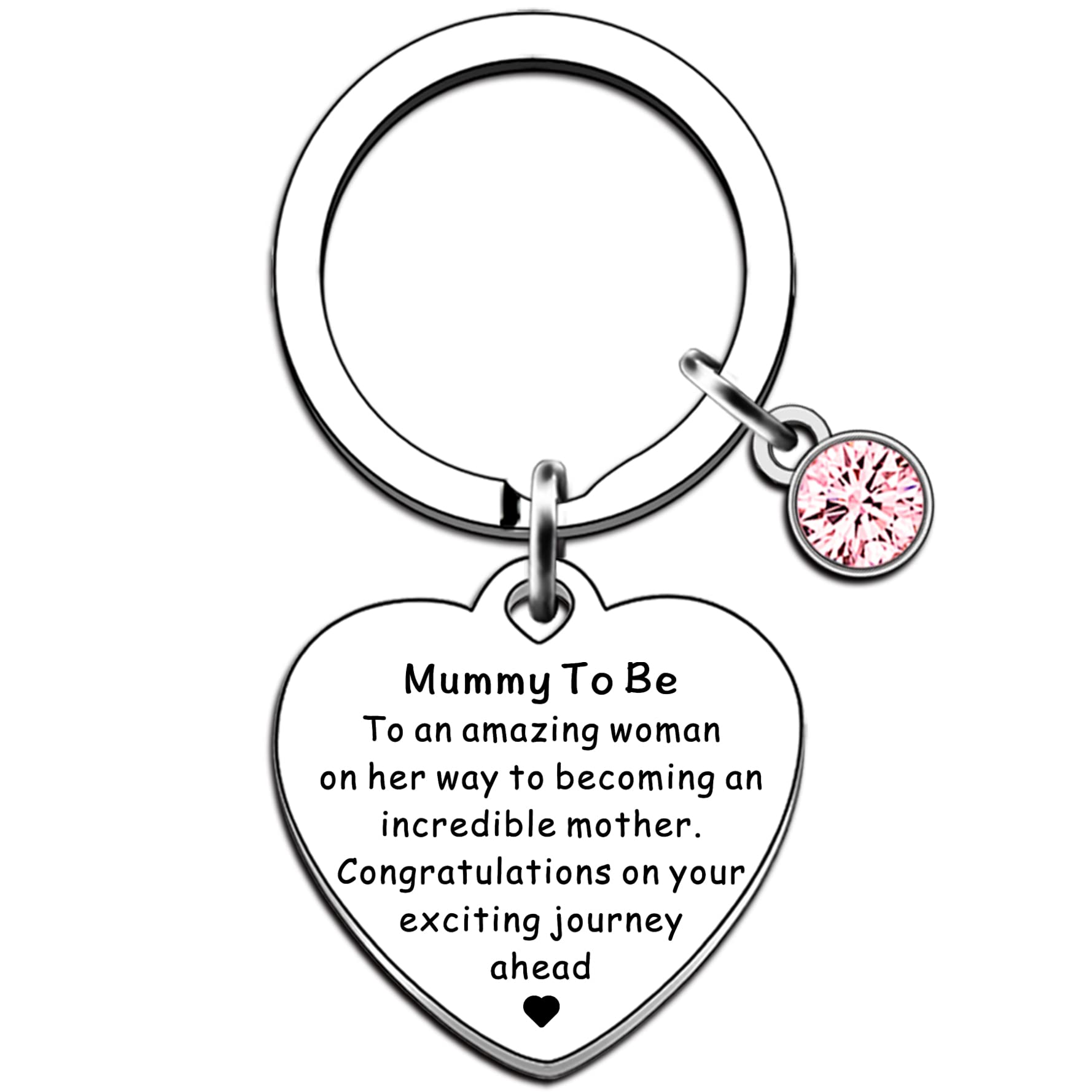 Portachiavi Donna A Forma Di Cuore Con Strass Rosa, In Acciaio Inox, Regalo Per Mamma, Compleanno, Festa Della Mamma - 2