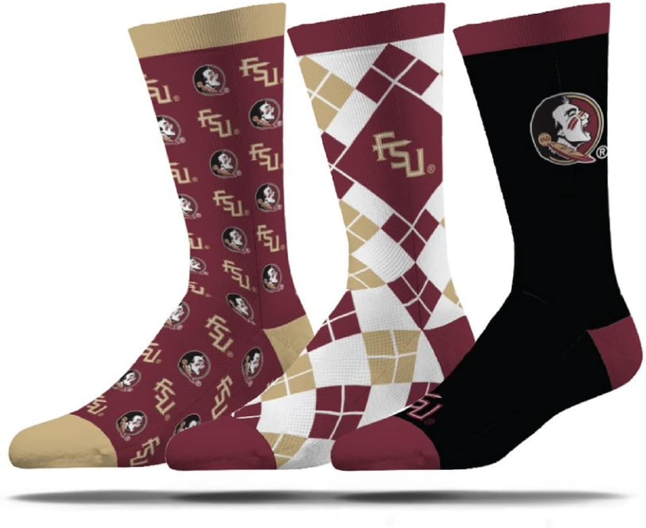 Strideline Mens NCAA Dress Socks- The Executive 3 Pack-One Size Fits Most