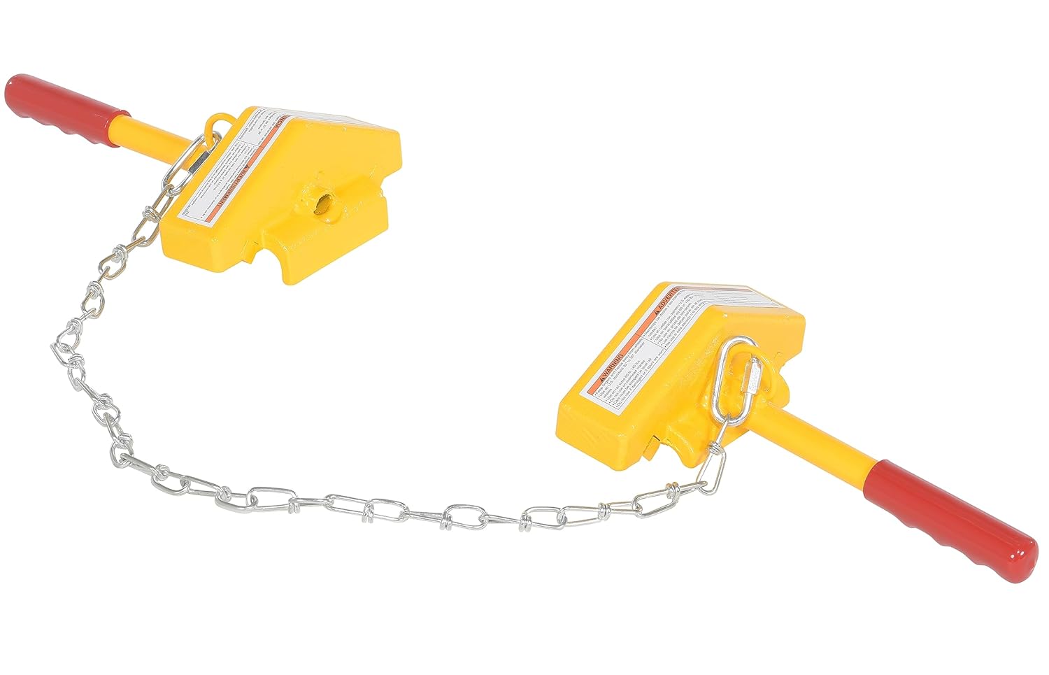 Vestil SRC/SRC Steel Single Rail Chock with Single Rail Chock 30 In. Long Chain Yellow