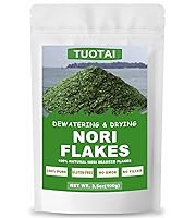 Vista 1 de Copos de Nori crudos, copos de algas verdes Nori, copos de algas 100% puras, veganos, sin aditivos, sin OMG