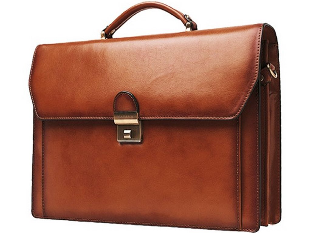 Katana Cartable Katana Refente de Cuir de Vachette 2 Soufflets Cartable serviette Mixte