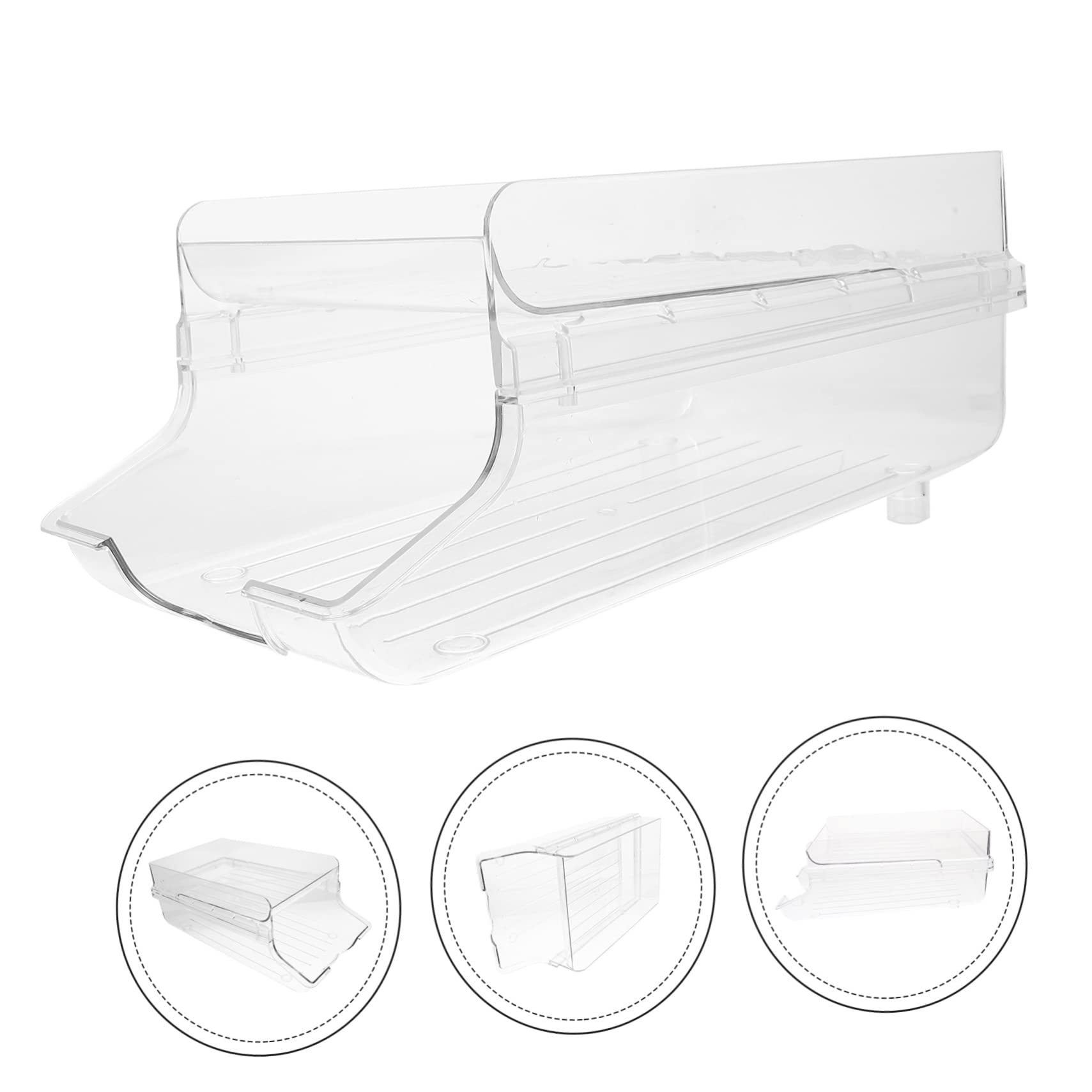 Organizador de Latas Multifunción para Bebidas Soporte Apilable Transparente Ruedas para Refrigerador y Cocina Contenedor de Almacenamiento Práctico