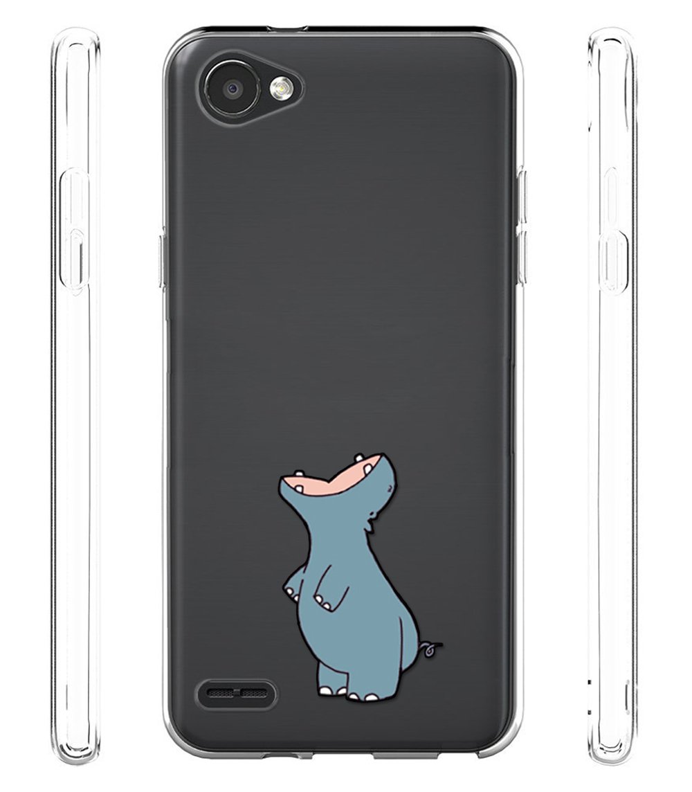 Cover Morbida In Silicone Trasparente Per LG G6, Custodia Flessibile Antigraffio Con Stilo Incluso, Fantasia Foglia