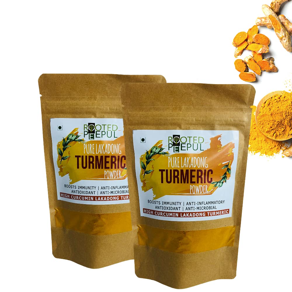 Rooted Peepul- High Curcumin Lakadong Organic Turmeric(Haldi) Powder from Meghalaya-Great for Immunity, Improve Healthy Heart, Digestion-No Added Colours & No Artificial Flavours-Pack of 2 (B08HX6WWHM) Amazon Price History, Amazon Price Tracker
