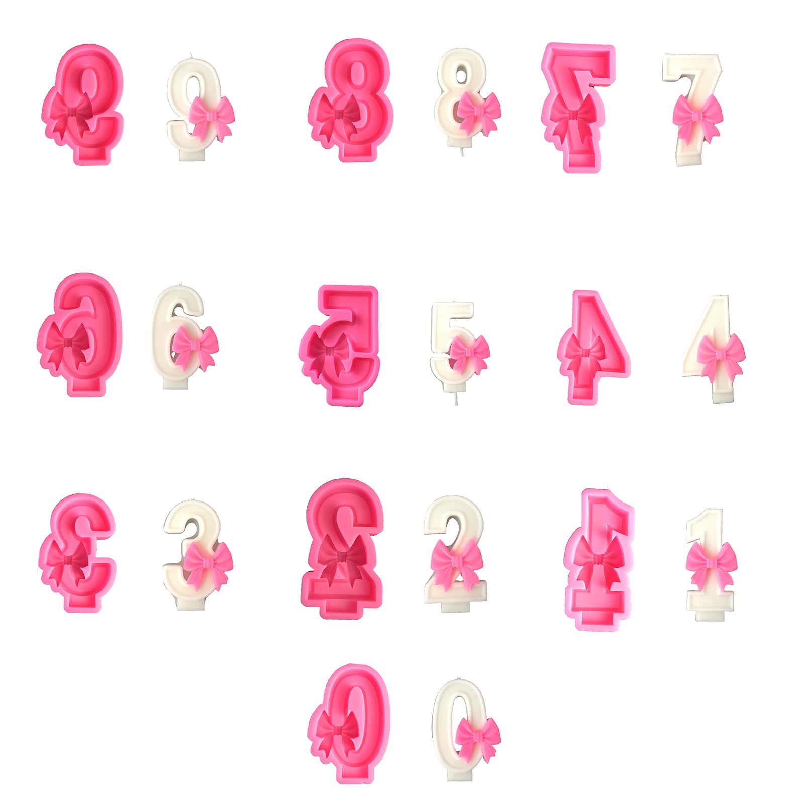 Moule en silicone polyvalent avec forme de nœud élégant Chiffres Moule en silicone pour chocolats Artisanat pour projets