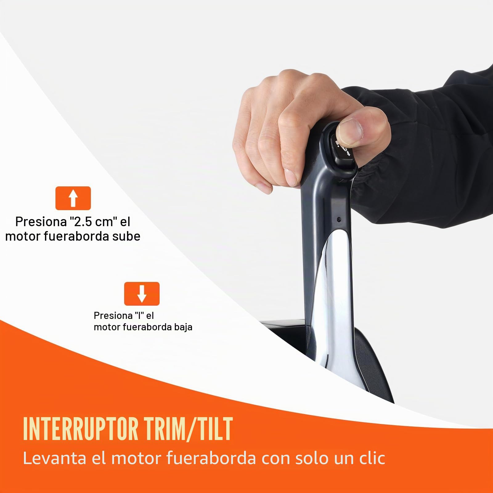 VEVOR Caja de control remoto fueraborda, compatible con Yamaha de 4 tiempos 704-48205-P1, control de acelerador de barco de montaje superior, con interruptor de ajuste y conector de 5 pines